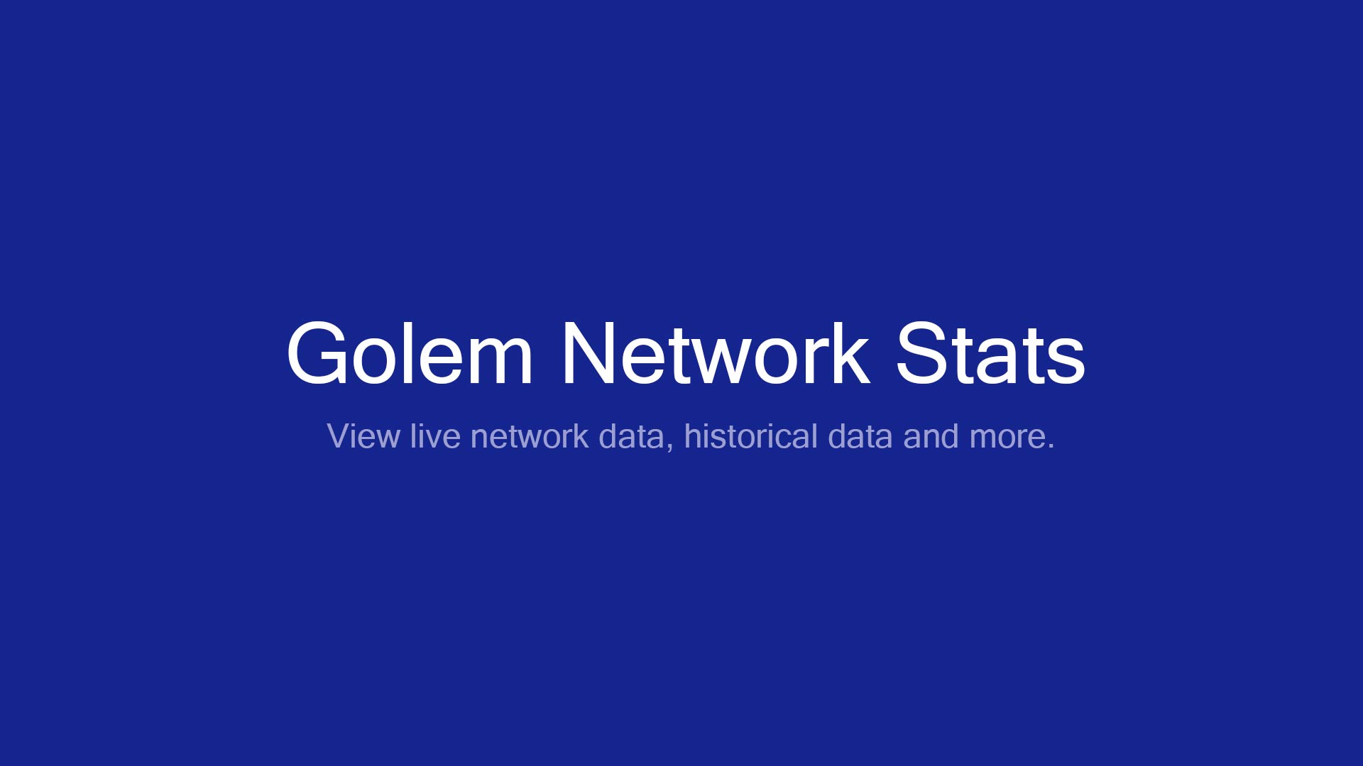 Golem Network Stats